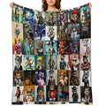 Cat Crazy Collection Puzzle Plush Throw Blanket