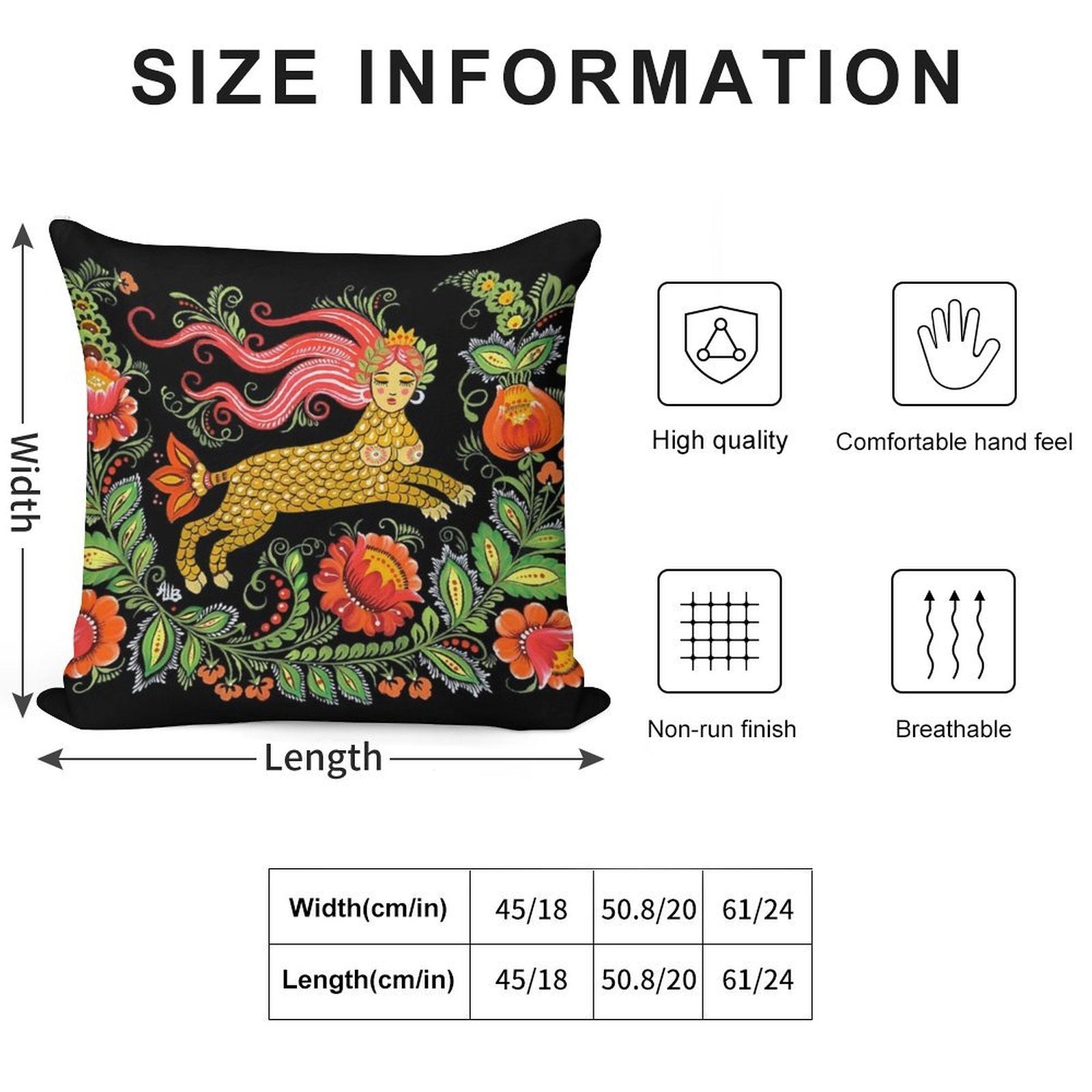 Magical Creature Folk Art (Lamia) Soft Luxury Feel Throw Pillow