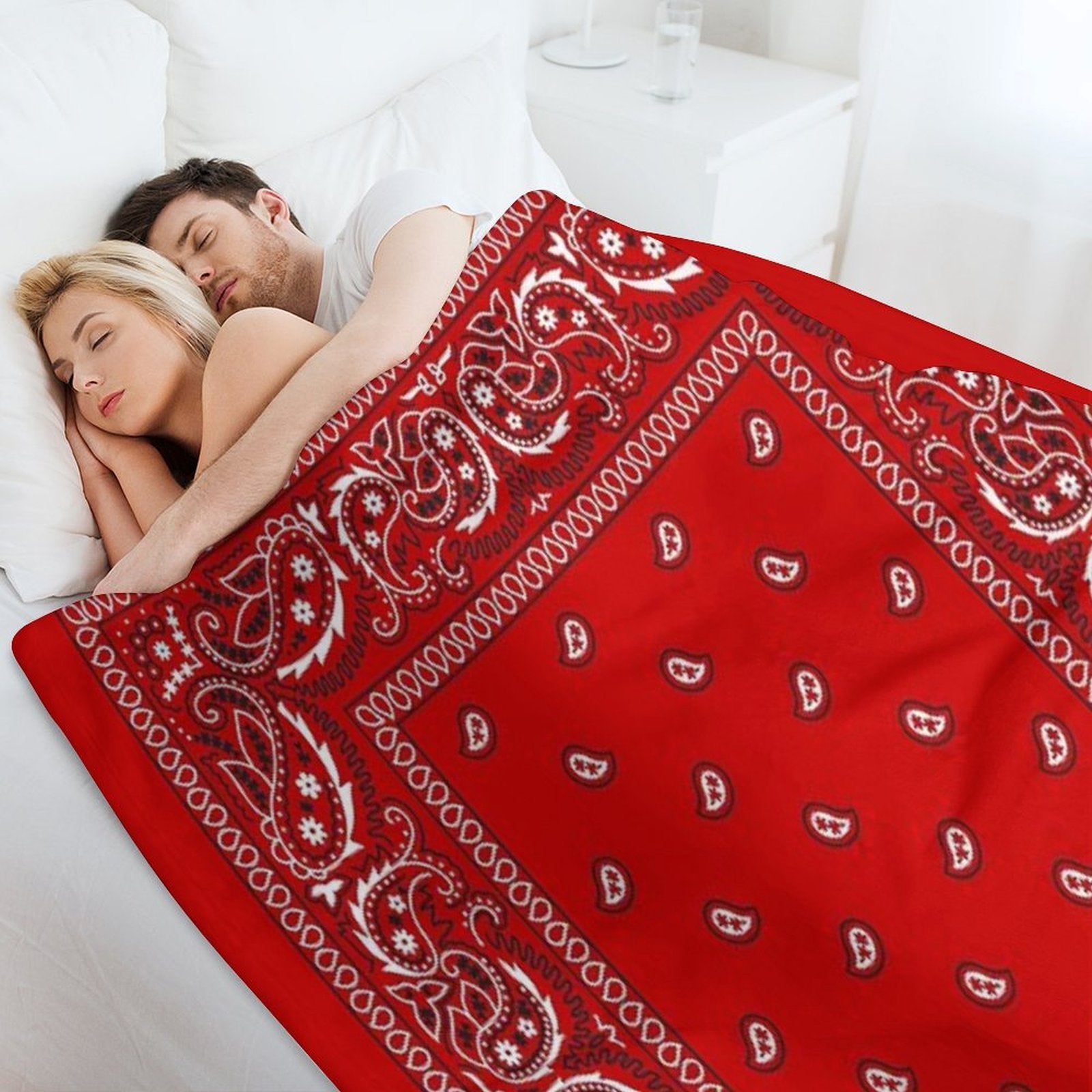 Bandana - Red Plush Throw Blanket