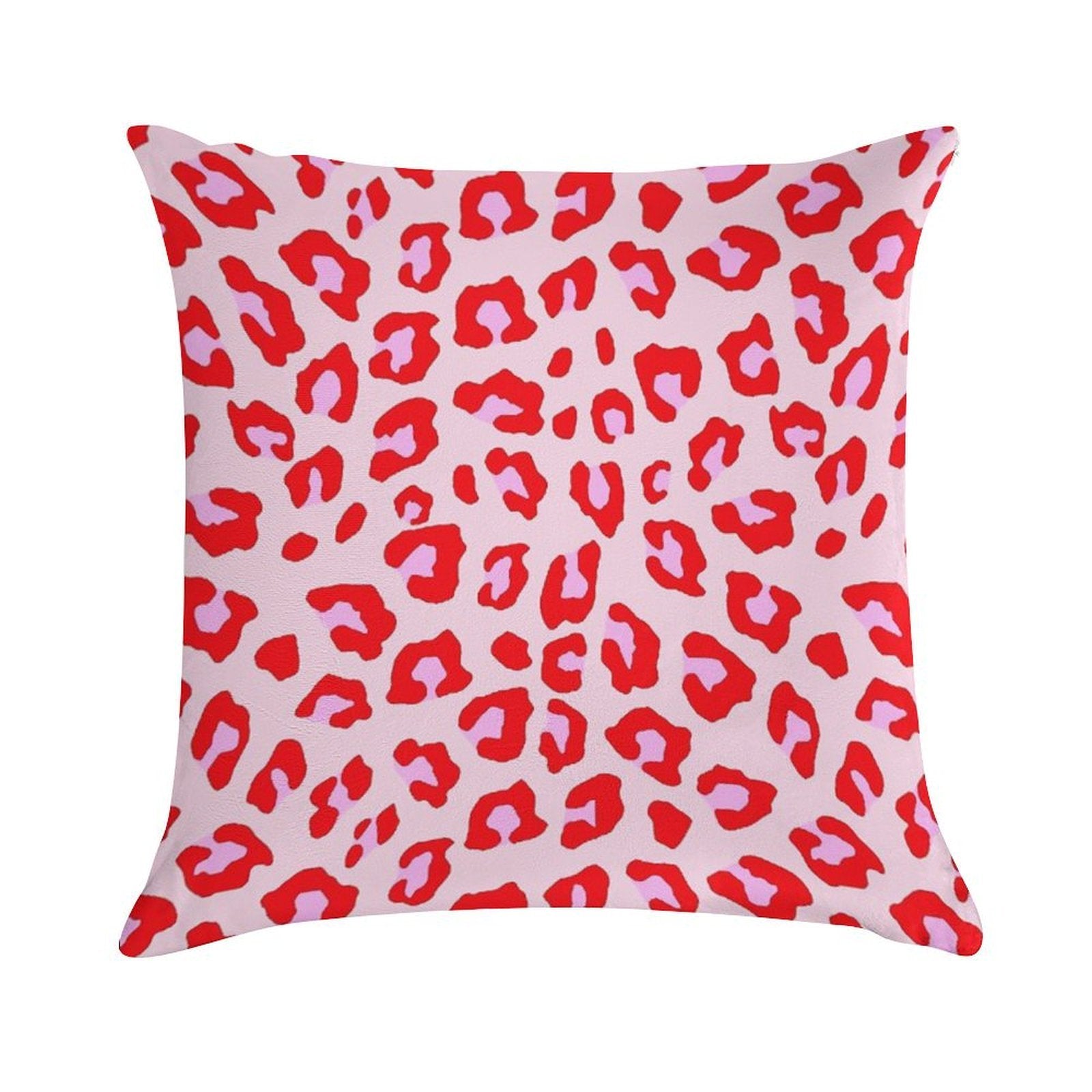 Leopard Print - Red And Pink Original Soft Reinforced Edging Throw Pillow