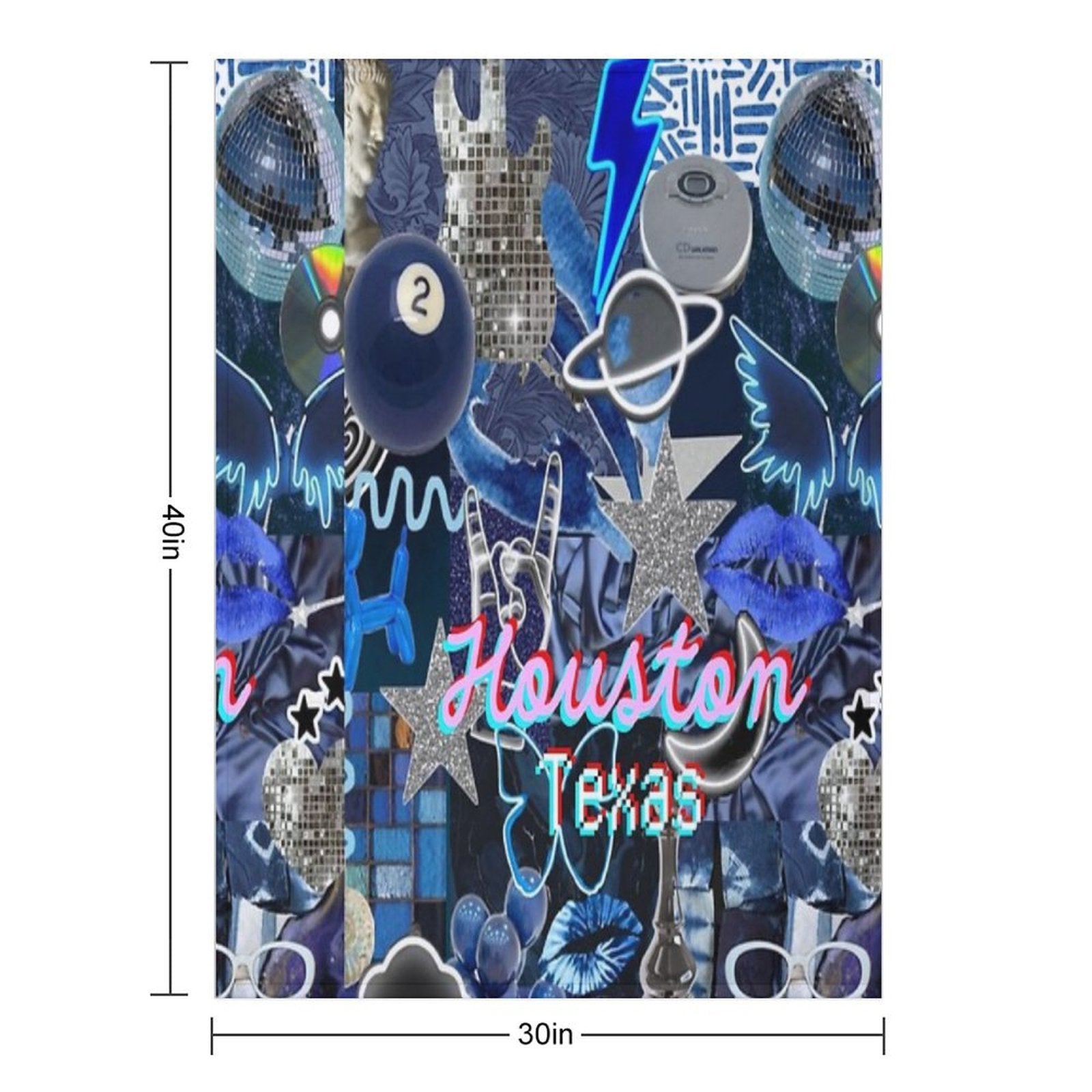 Houston Texas COLLAGE Wrinkle-free Throw Blanket