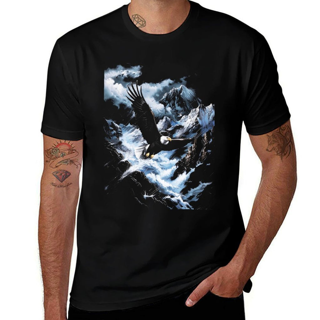 Bald Eagle Mountains Stormy Eagle Nature  Soft T-Shirt