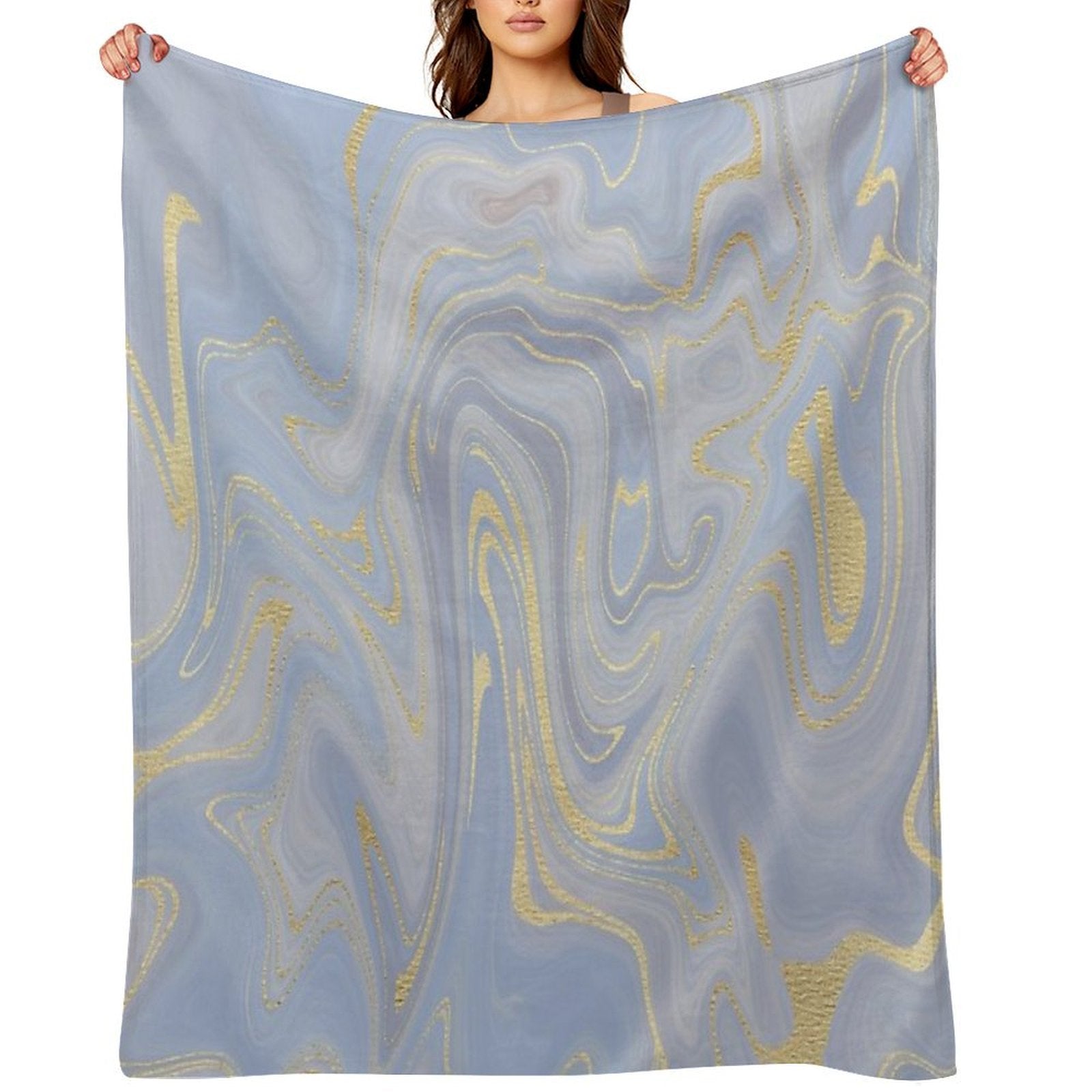Blue Marble Swirls Versatility Throw Blanket