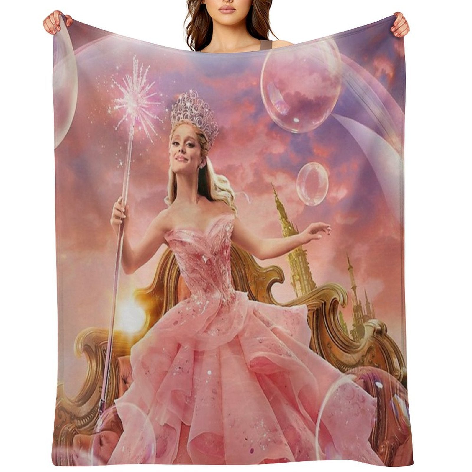 Wicked Glinda Bubble Velvety-soft Throw Blanket