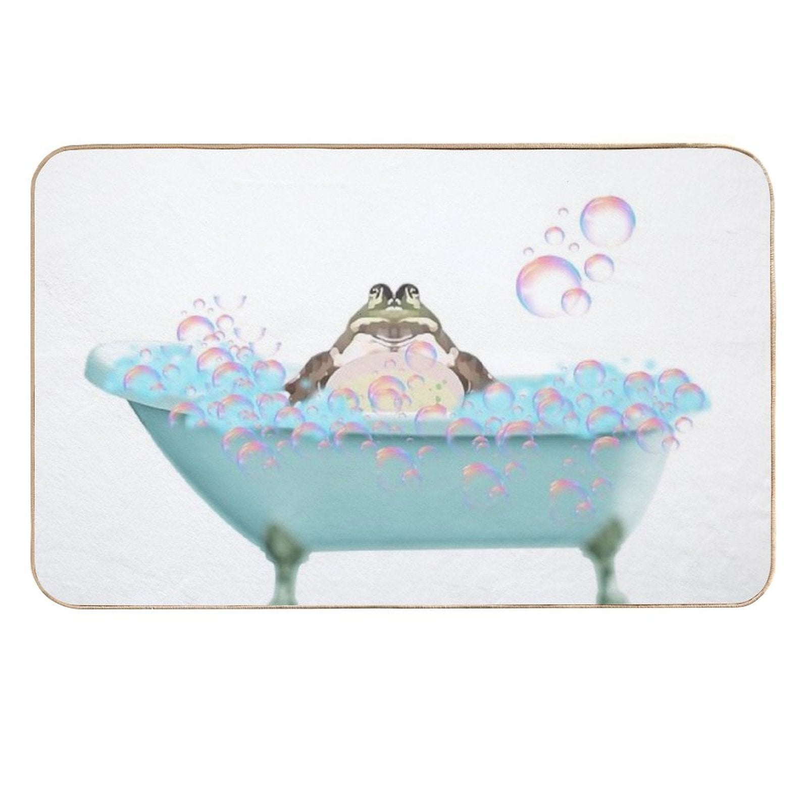 Toad Taking A Bath  Easy Maintenance Bath Mat