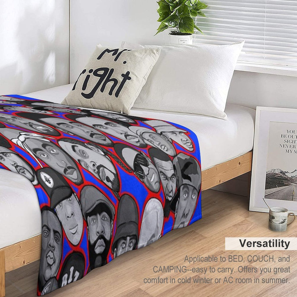 Old School Hip Hop Legends Collage Art Compact Throw Blanket