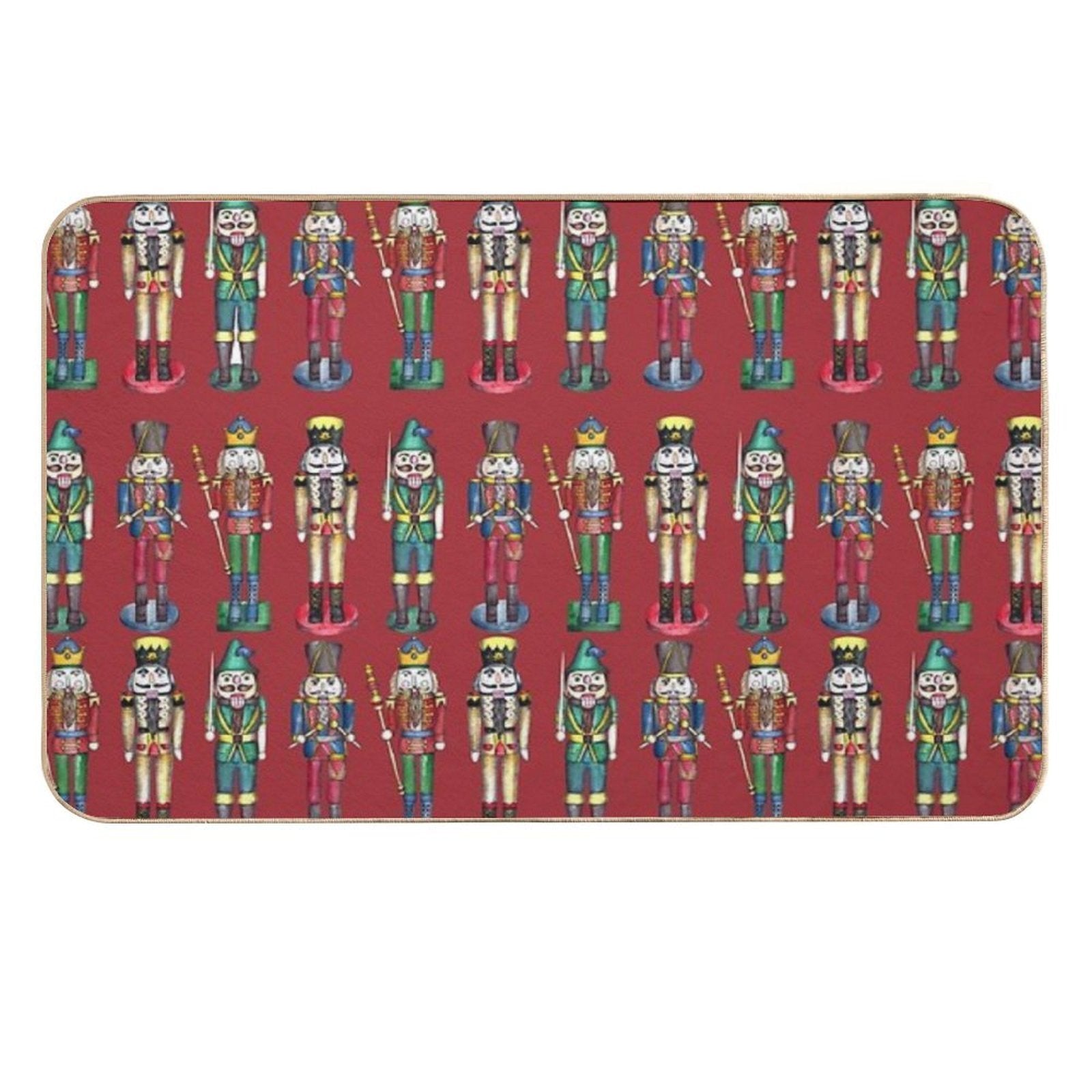 The Nutcracker Prince Pattern in Red  Easy To Clean Bath Mat