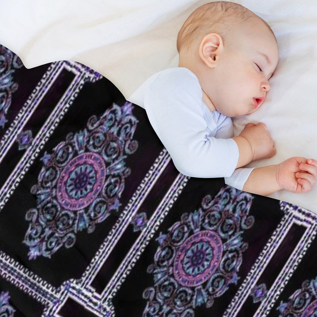Floral Print - Purple Velvety-soft Throw Blanket