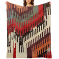Afyon Central Anatolian Kilim Fragment Print Quick-dry Throw Blanket