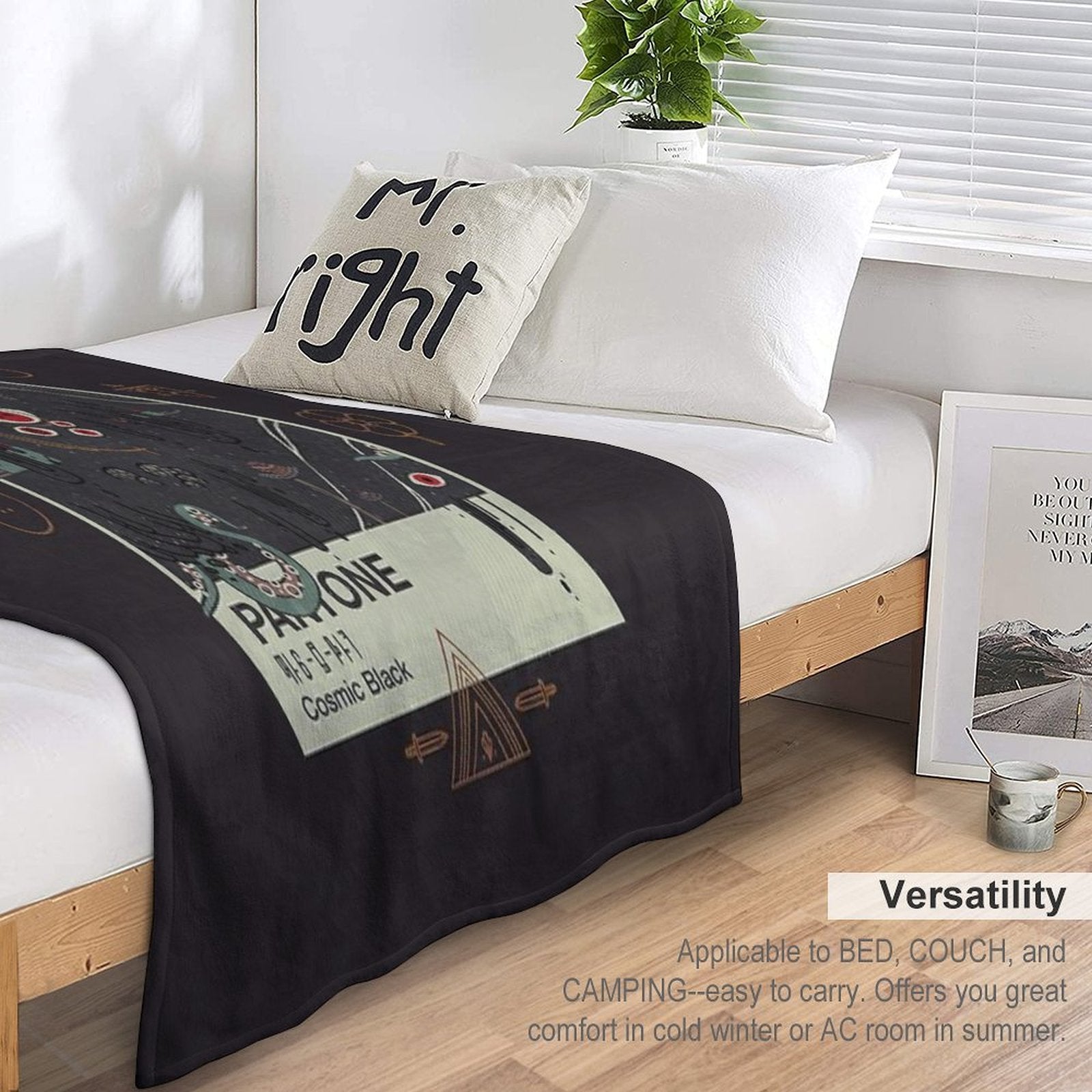 Cosmic Black Sustainable Throw Blanket
