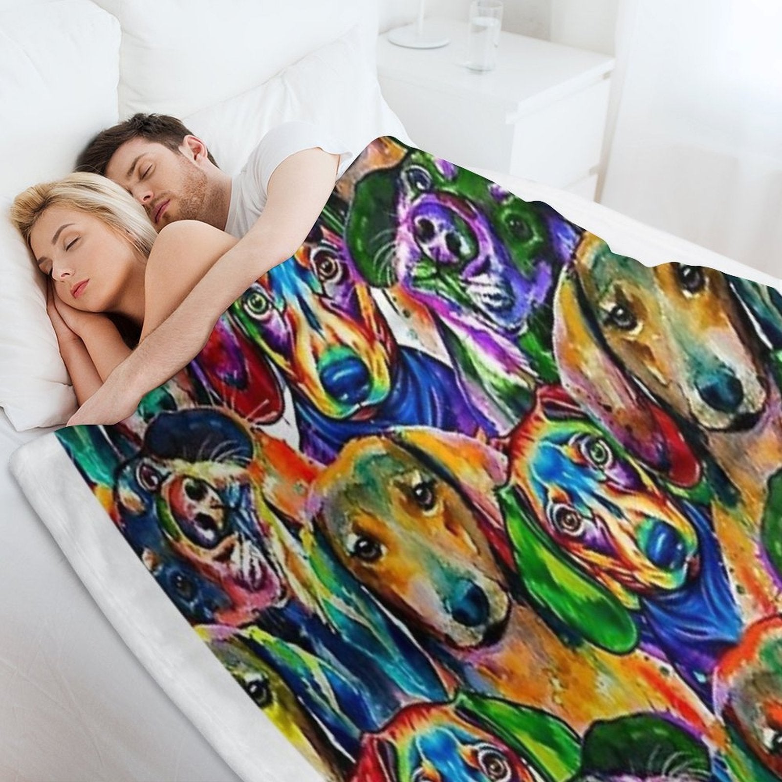 Dachshund Dog Collage Wrinkle-free Throw Blanket