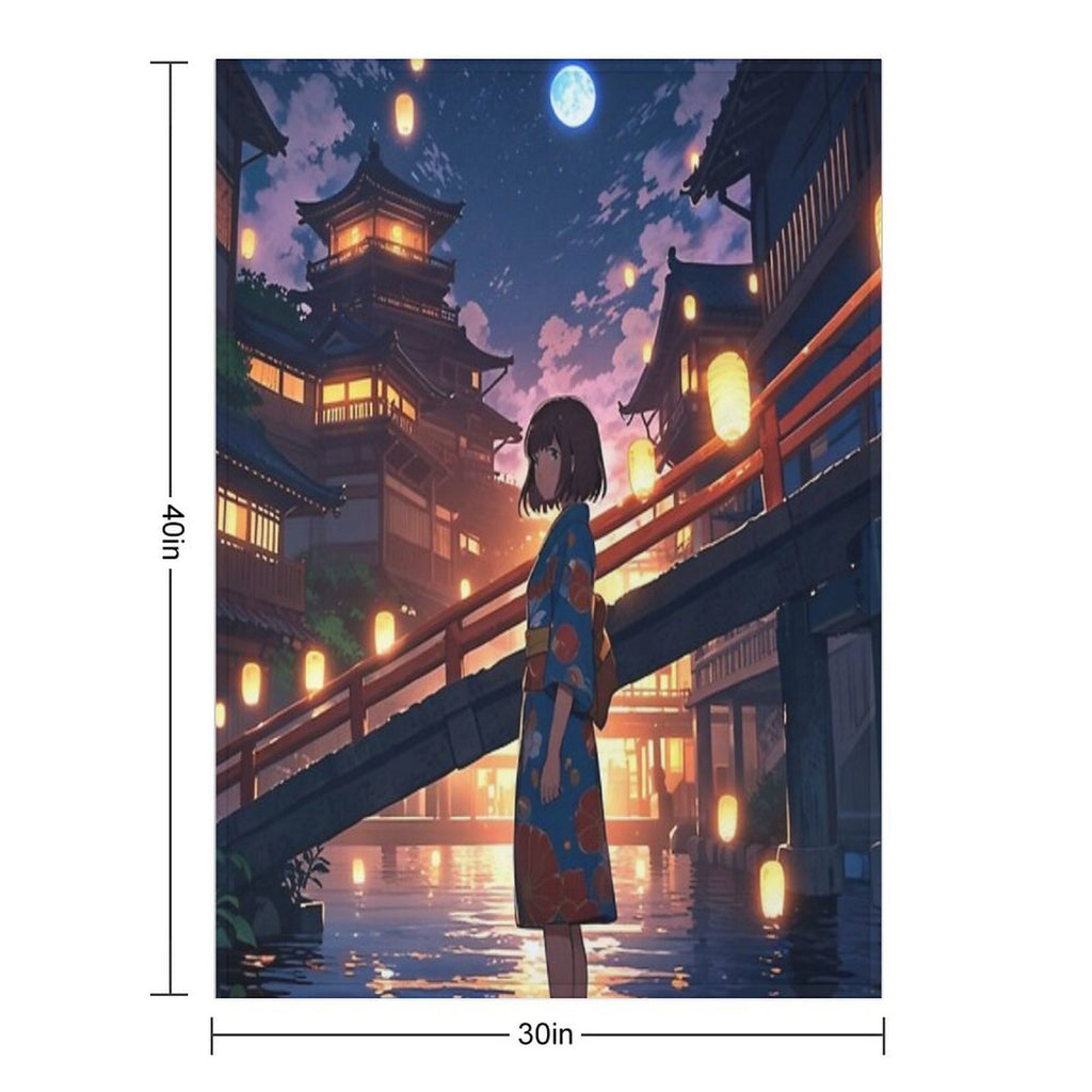 Spirited Away Night Scene All-season Throw Blanket