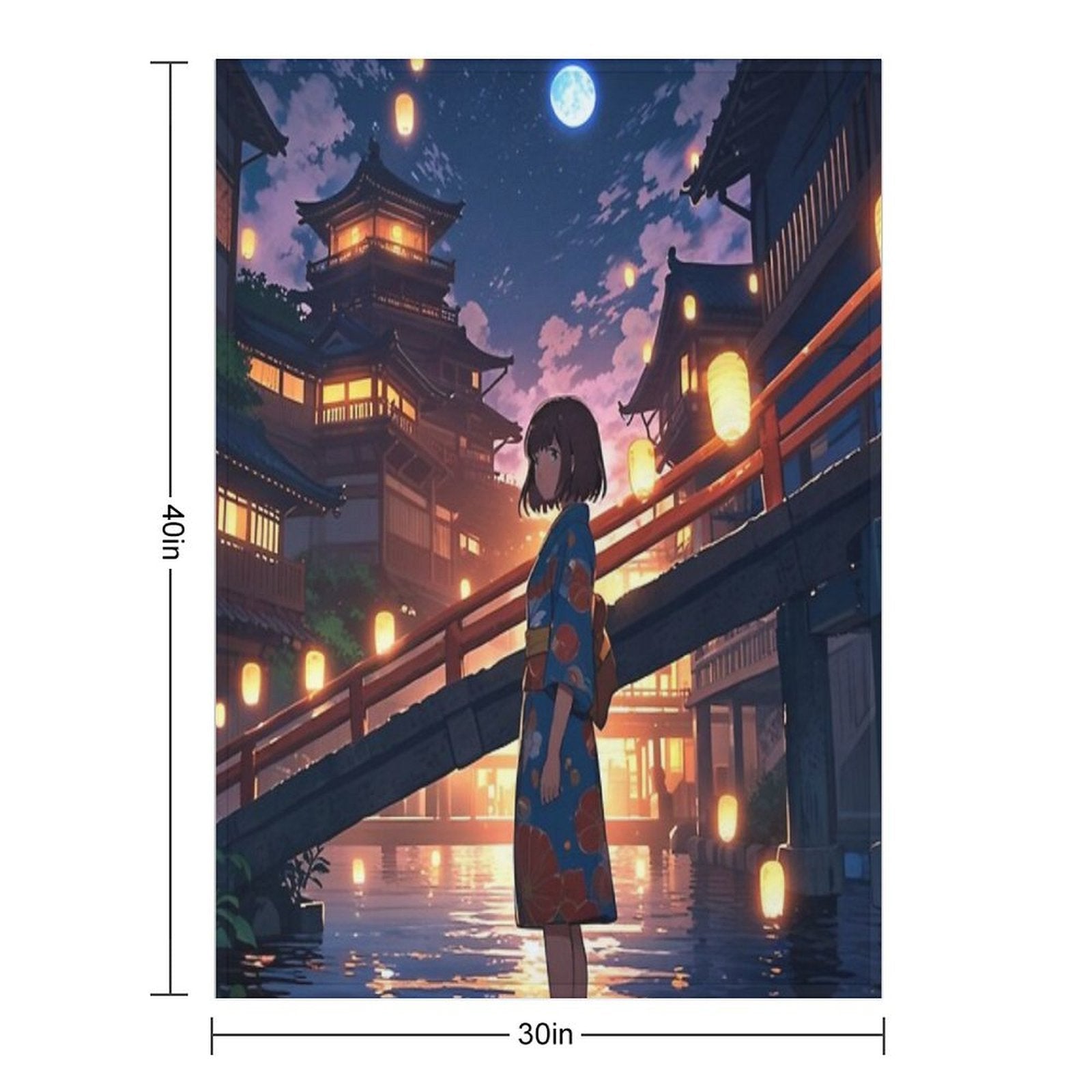 Spirited Away Night Scene All-season Throw Blanket