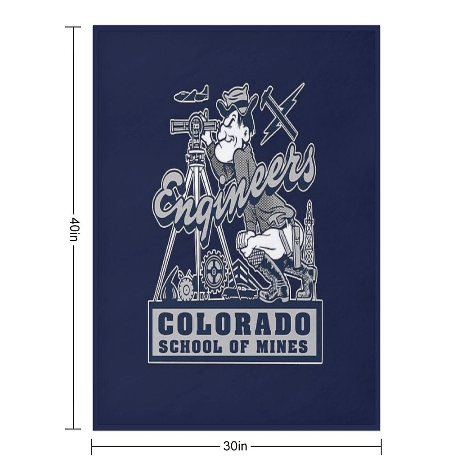 Vintage Colorado School of Mines Engineering Electrical Mechanical Chemical T-Shirt Durable Throw Blanket