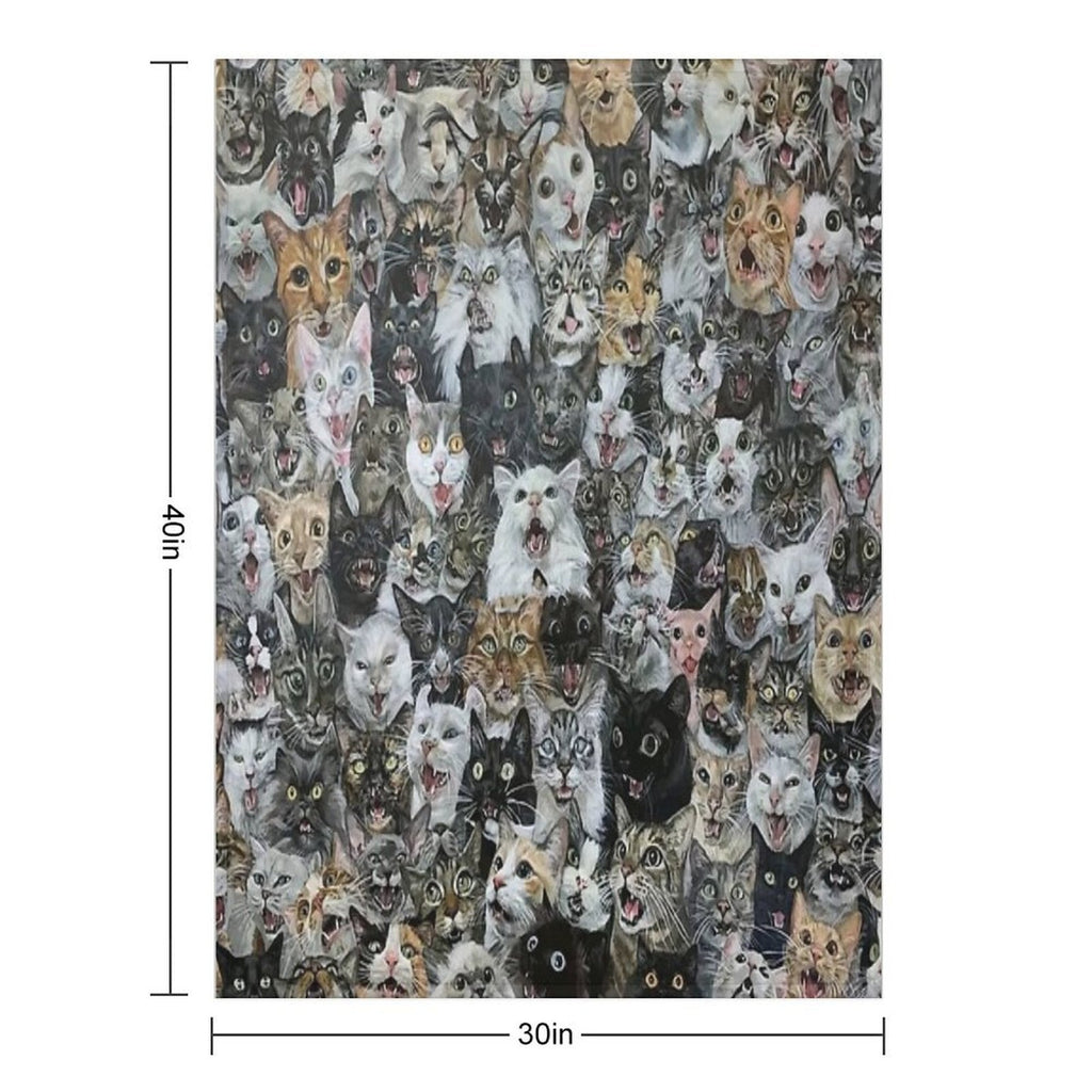 Cat You Can See Sustainable Throw Blanket
