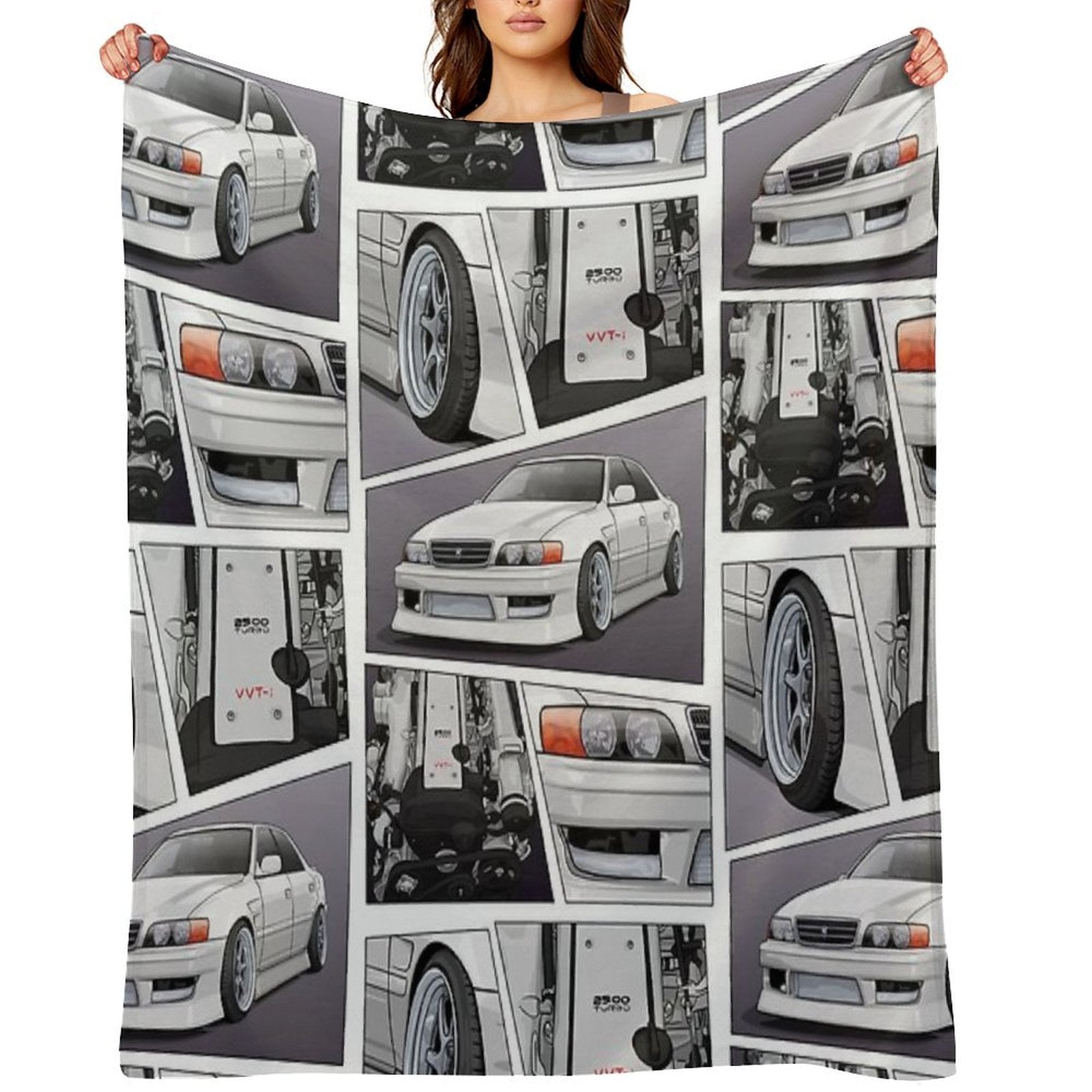 Chaser Jzx100 X 1Jz Engine Sustainable Throw Blanket