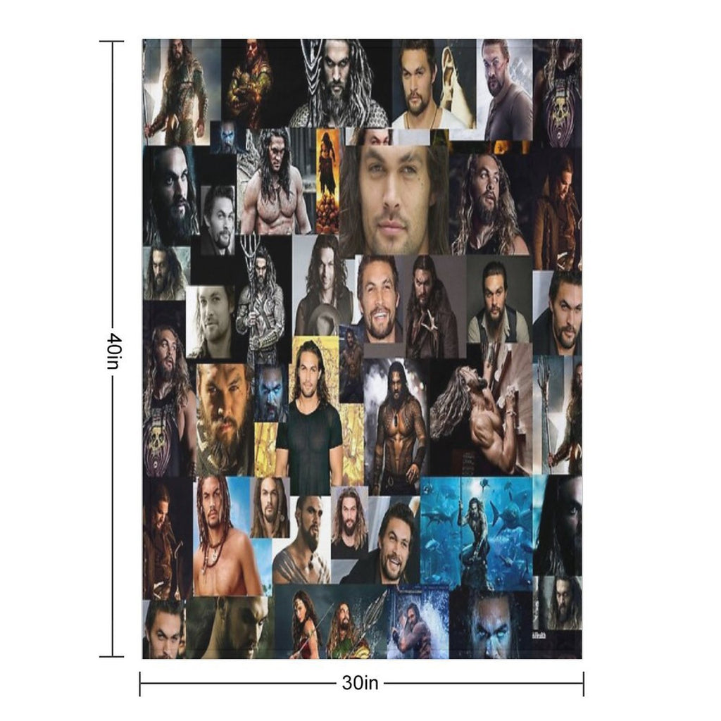 Jason Momoa Abstract Collage Compact Throw Blanket