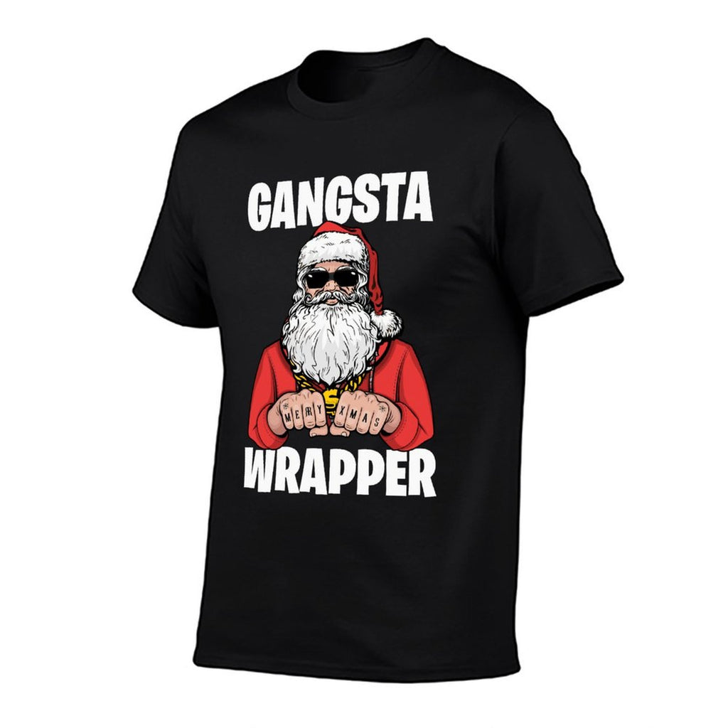 Funnys HQ Gangsta Wrapper Unisex-Adult Black Small Classic Sweatshirt  Heathered Texture T-Shirt