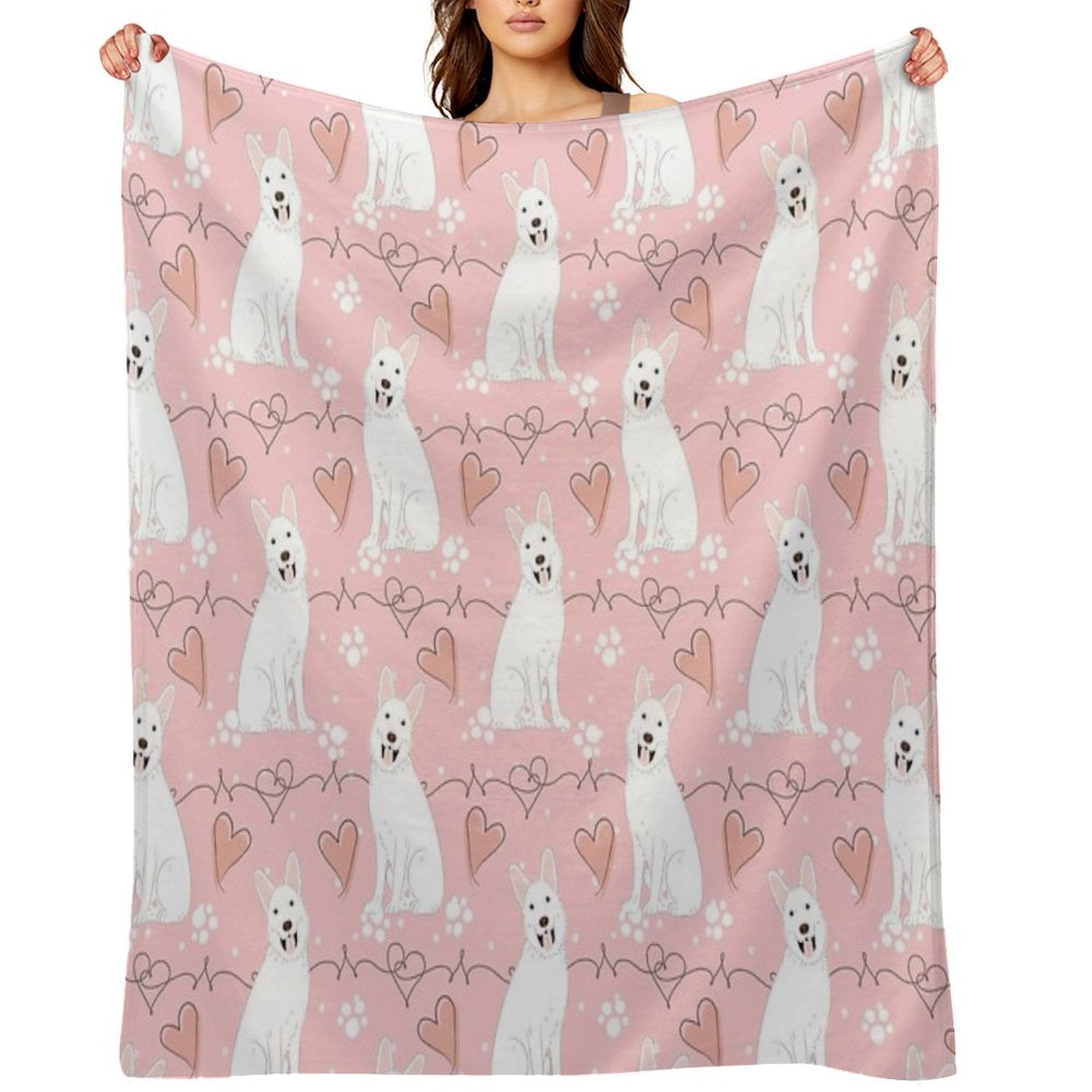 LOVE White German Shepherd Premium Throw Blanket