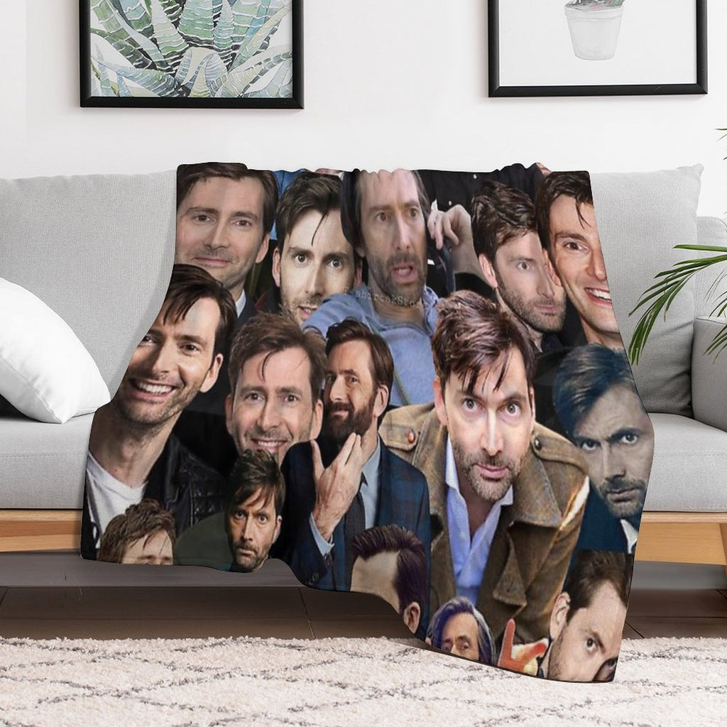 David Tennant Photo Collage Shrink-resistant Throw Blanket