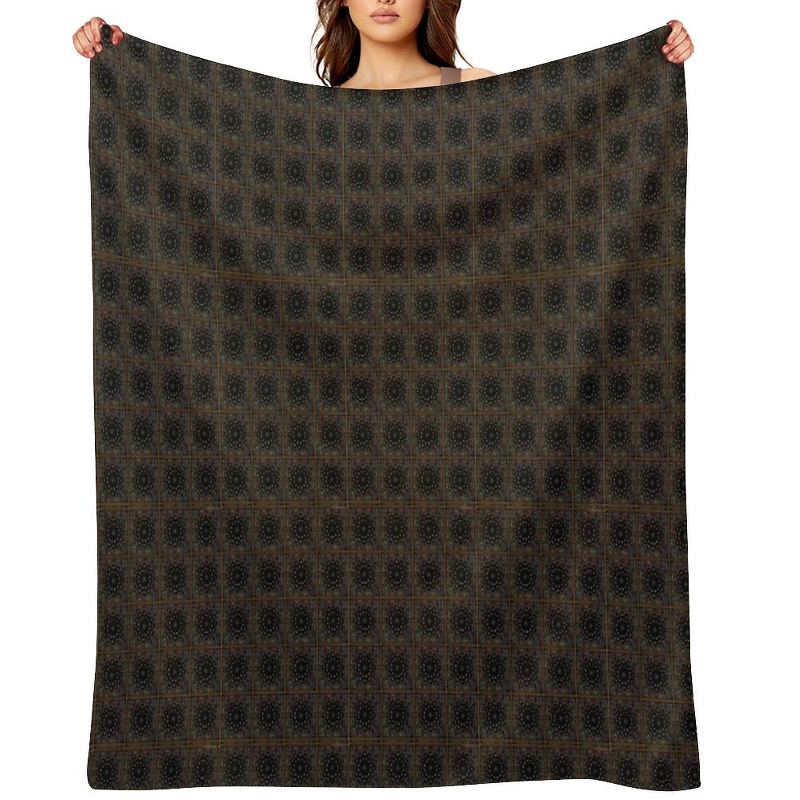 Black Colourful Multi-functional Throw Blanket
