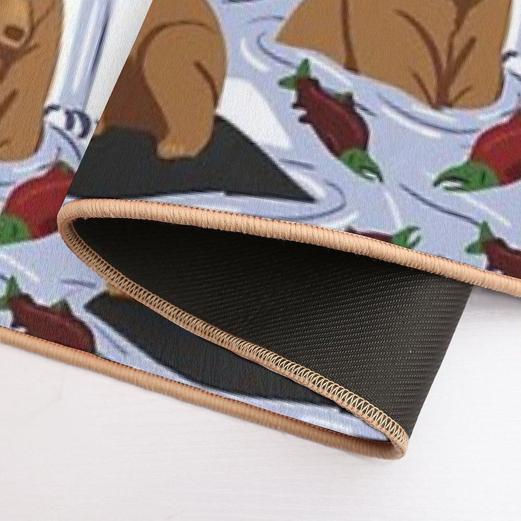 Katmai Bears Repeating Pattern  Stain-Proof Bath Mat