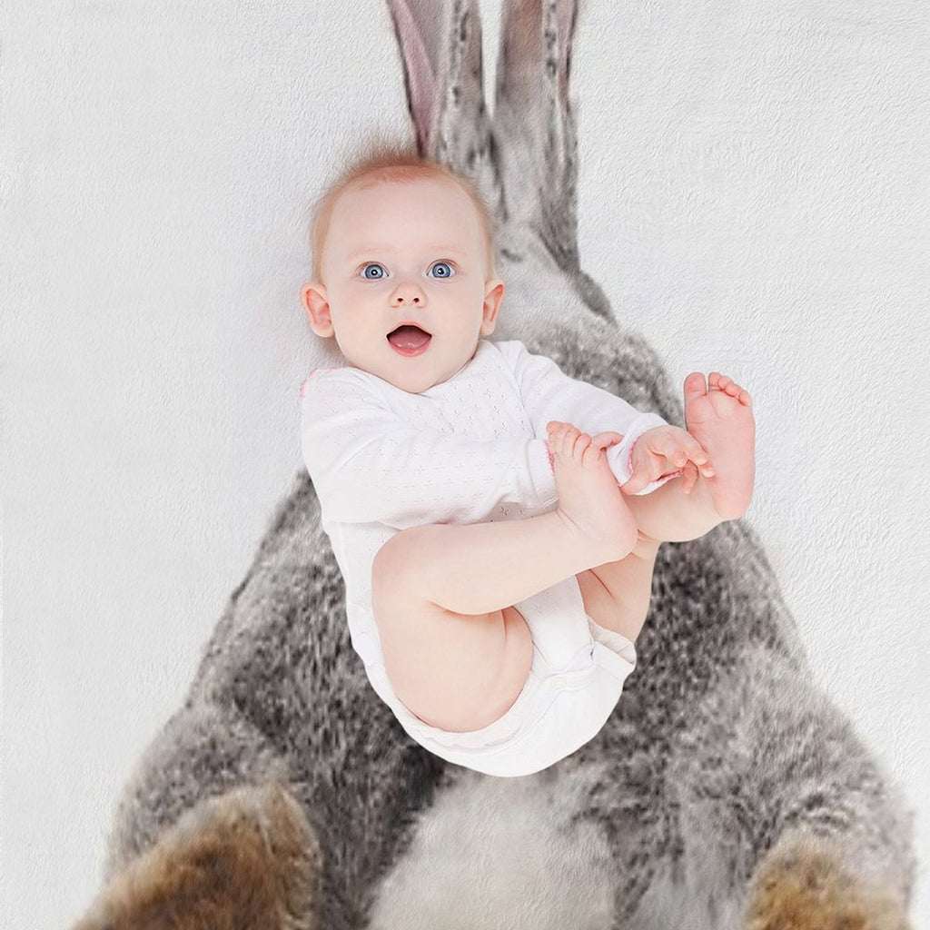 Cute Bunny Rabbit Tail Butt Image Picture Machine-washable Throw Blanket