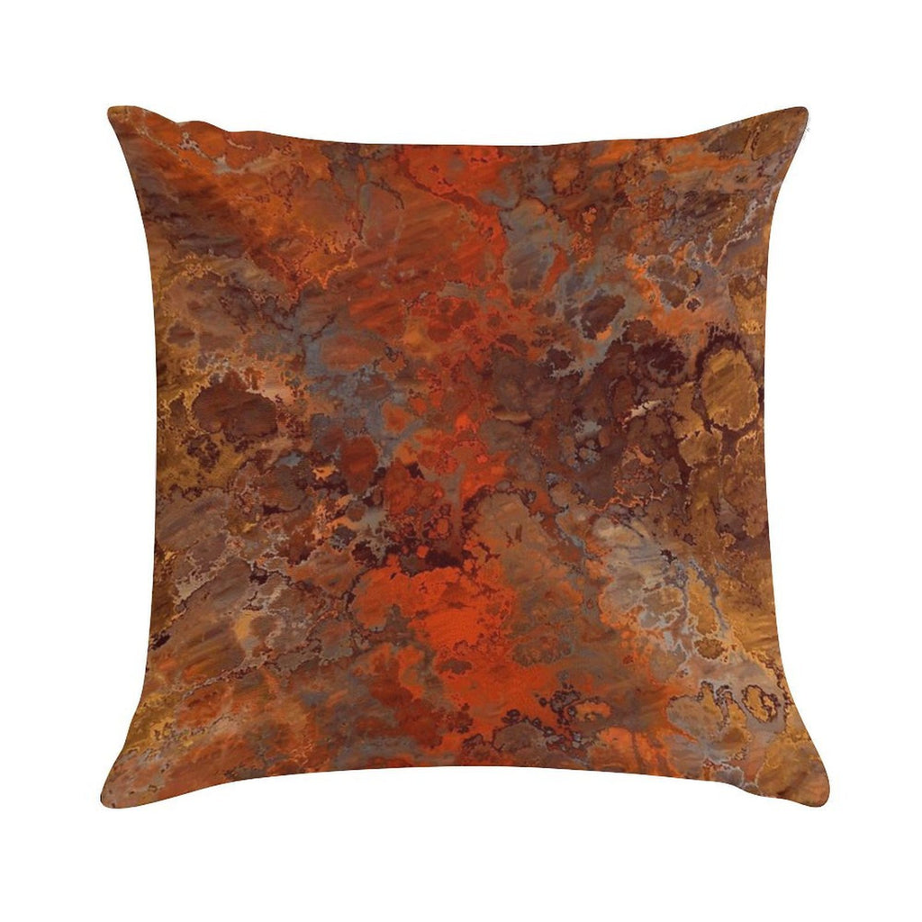 Gold And Rust Soft Luxury Feel Throw Pillow