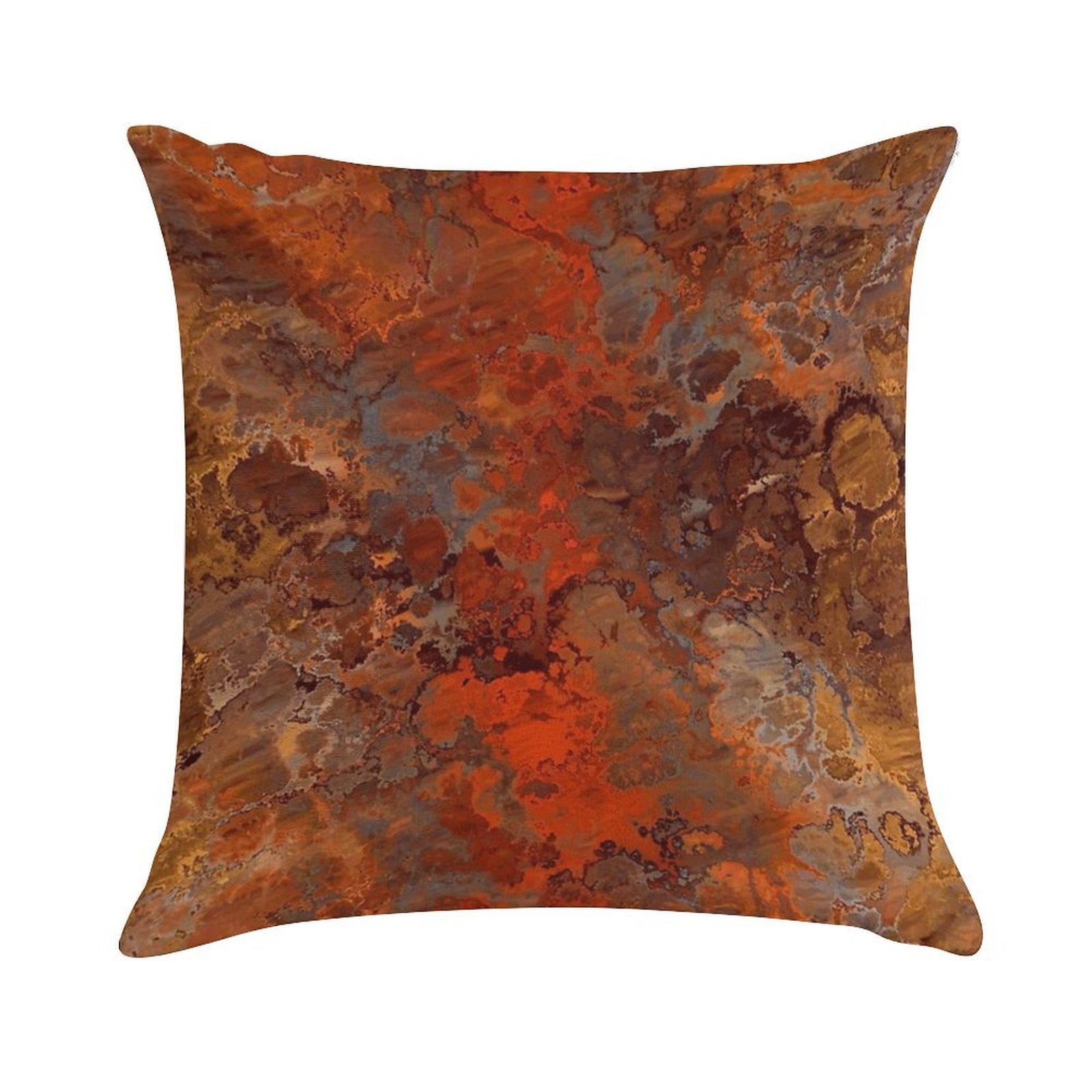 Gold And Rust Soft Luxury Feel Throw Pillow