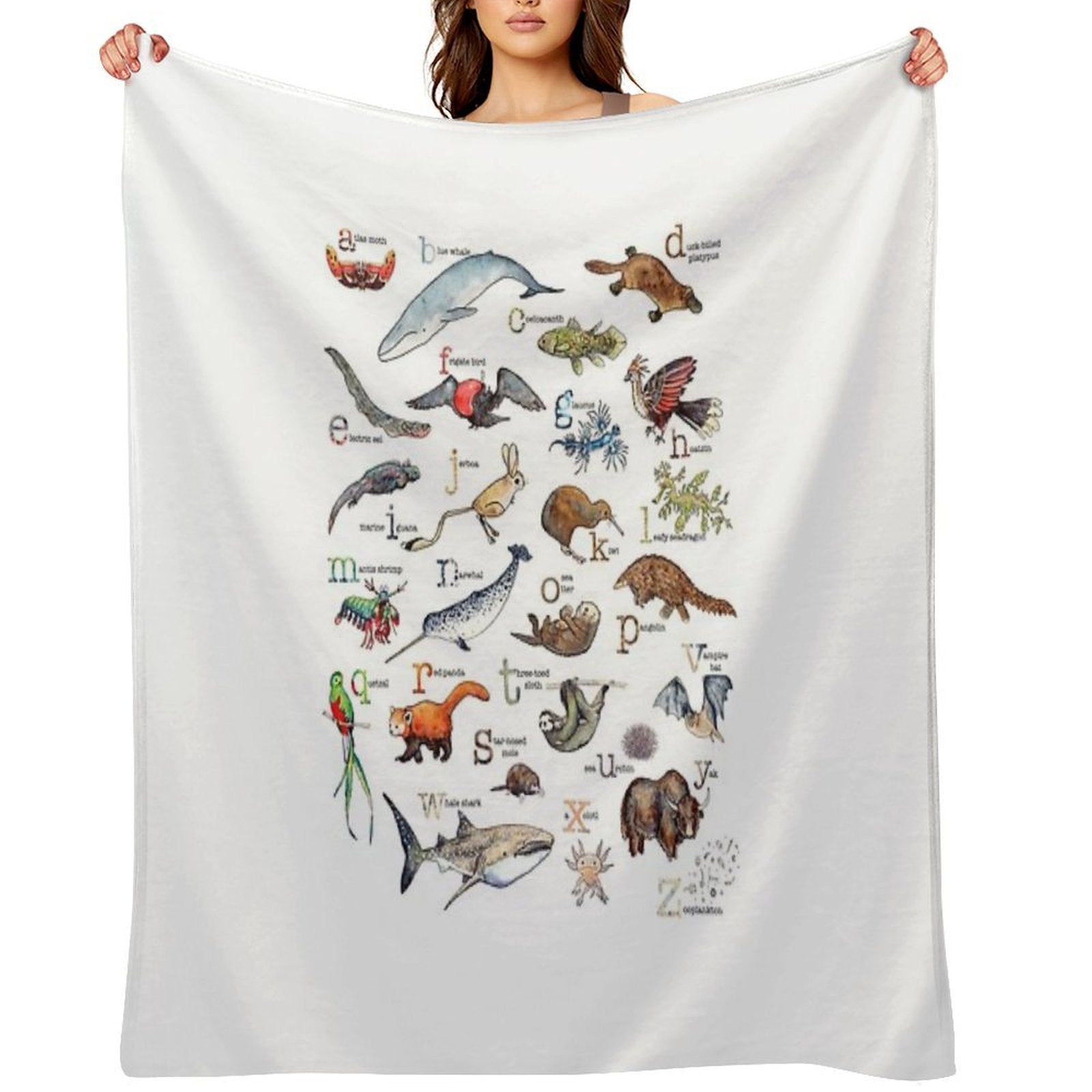 A to Z of Amazing Animals Eco-conscious Throw Blanket