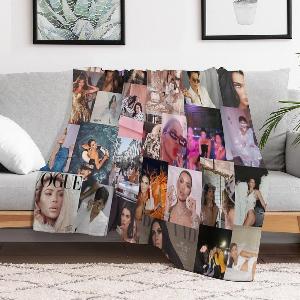Kardash Collage Plush Throw Blanket