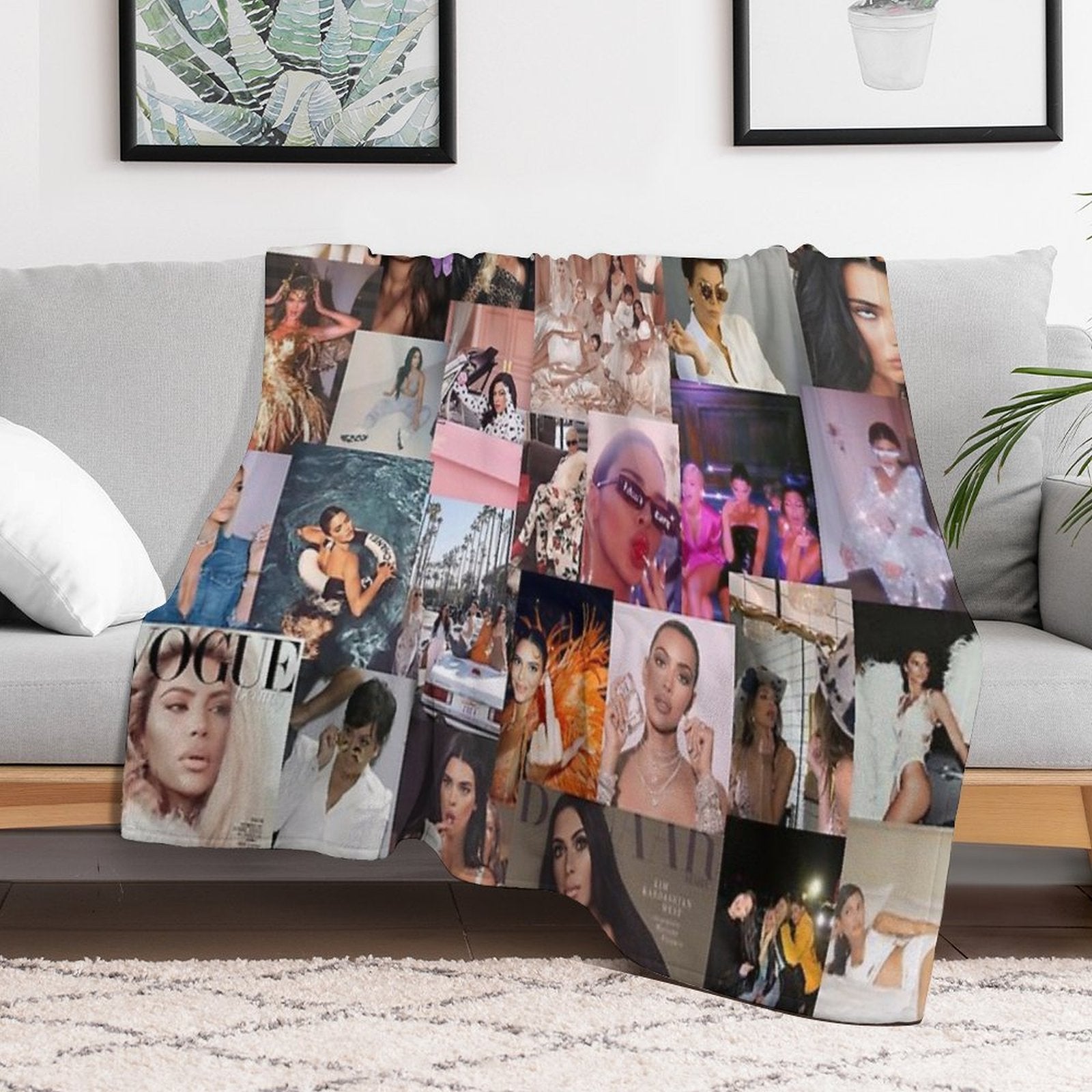 Kardash Collage Plush Throw Blanket