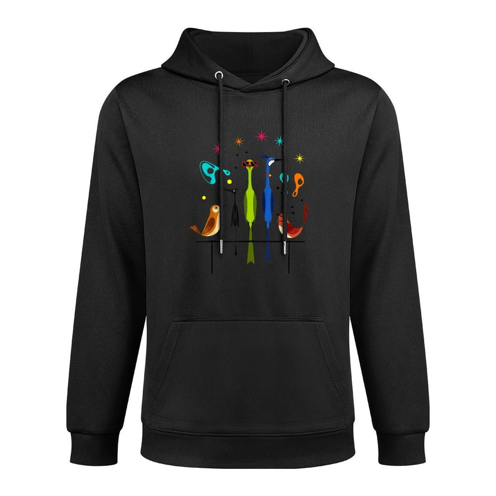 Retro Mid-Century Modern Birds 50s 60s Style Men Women Kid Customizable Surface Hoodie