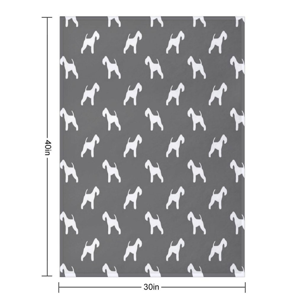 Lakeland Terrier Silhouette(s) Shrink-resistant Throw Blanket
