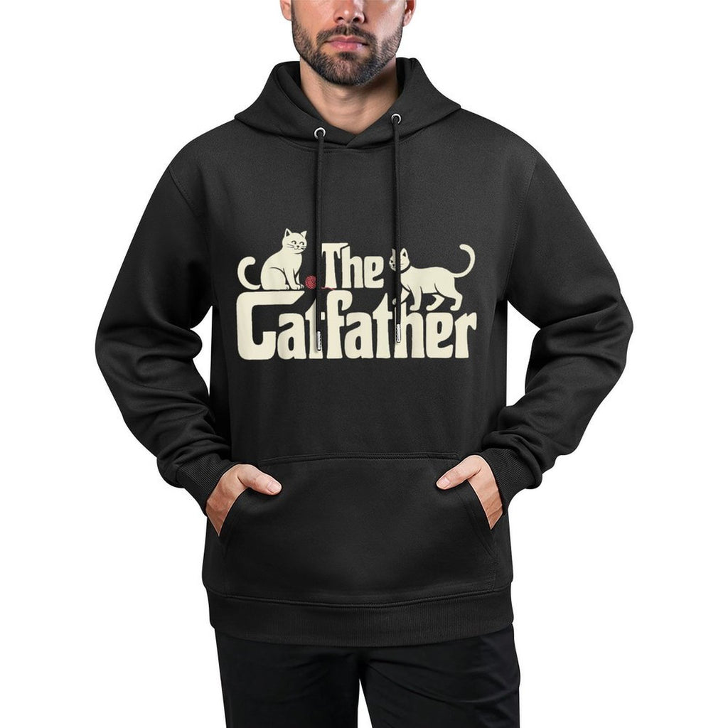The Catfather Funny Cat Dad Fathers Day Cat Lover Breathable Fabric Hoodie