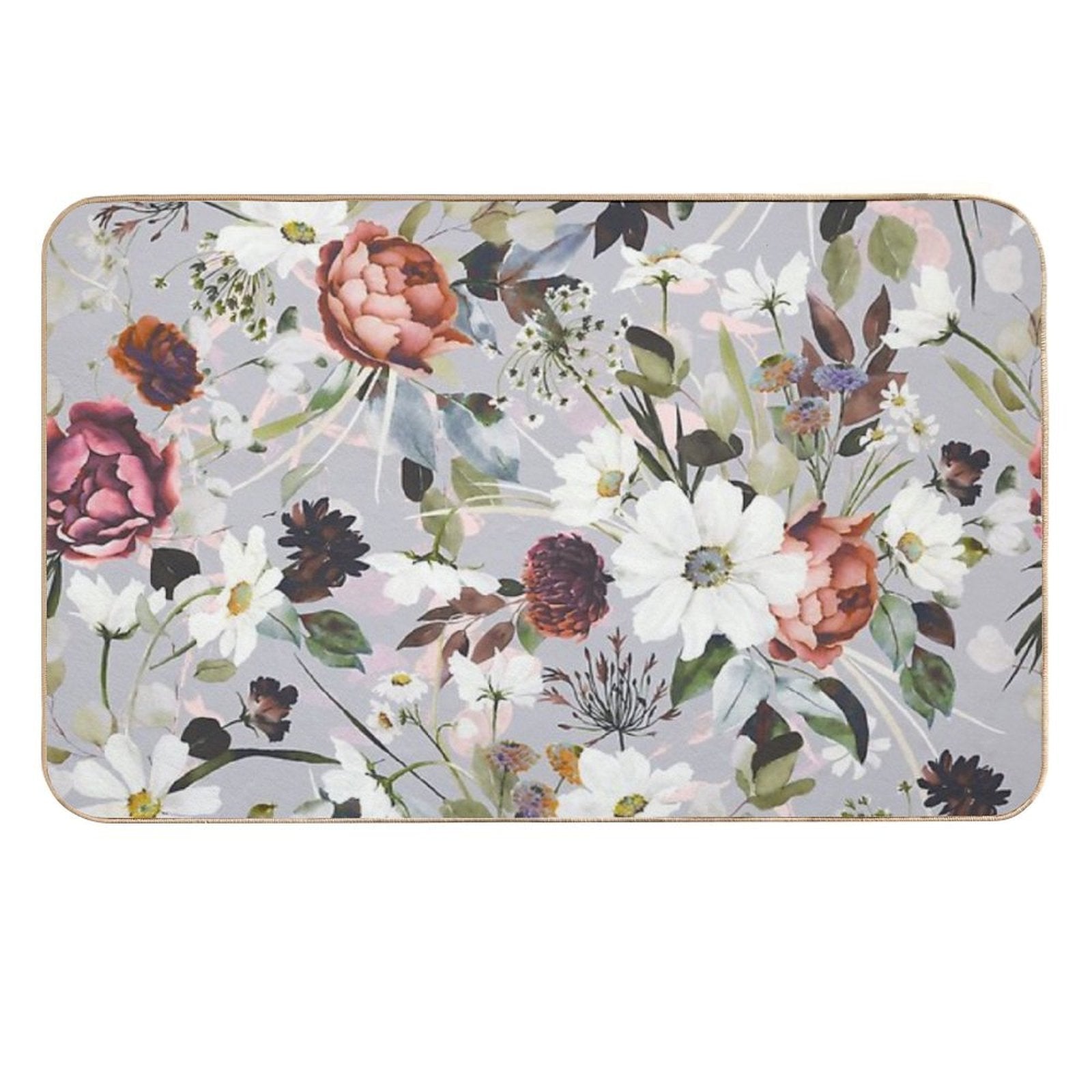 Wild Colorful Garden Bloom  Anti-Trip Bath Mat