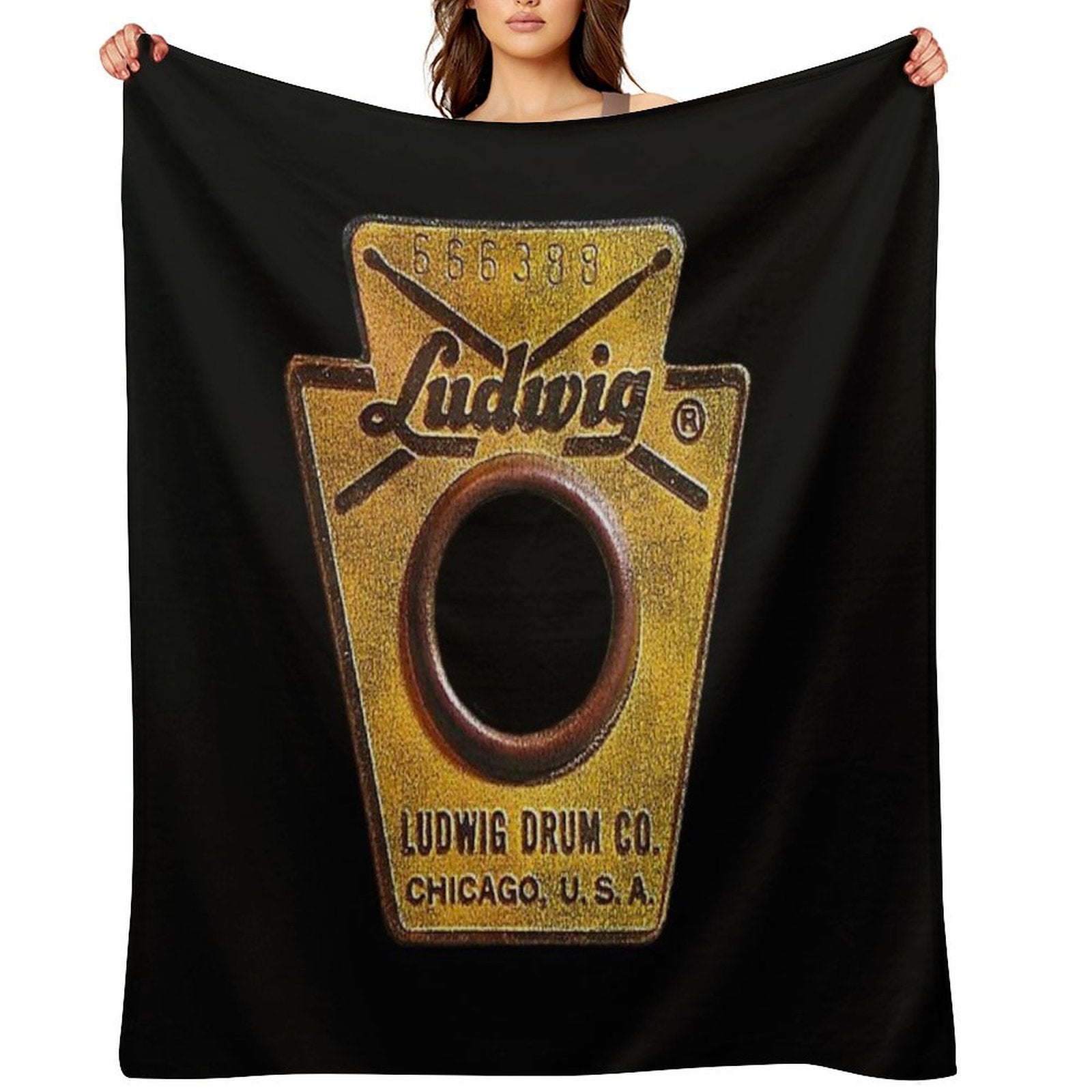 Ludwig Badge Worn Plush Throw Blanket