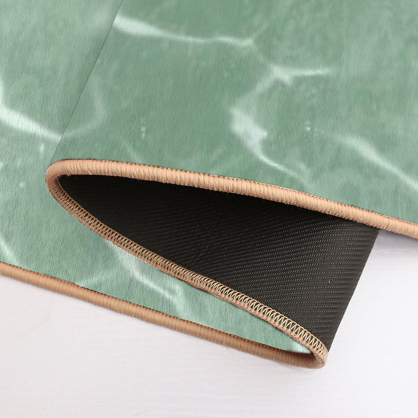Mint Wave Minimalist Aesthetic Pattern Durable Bath Mat