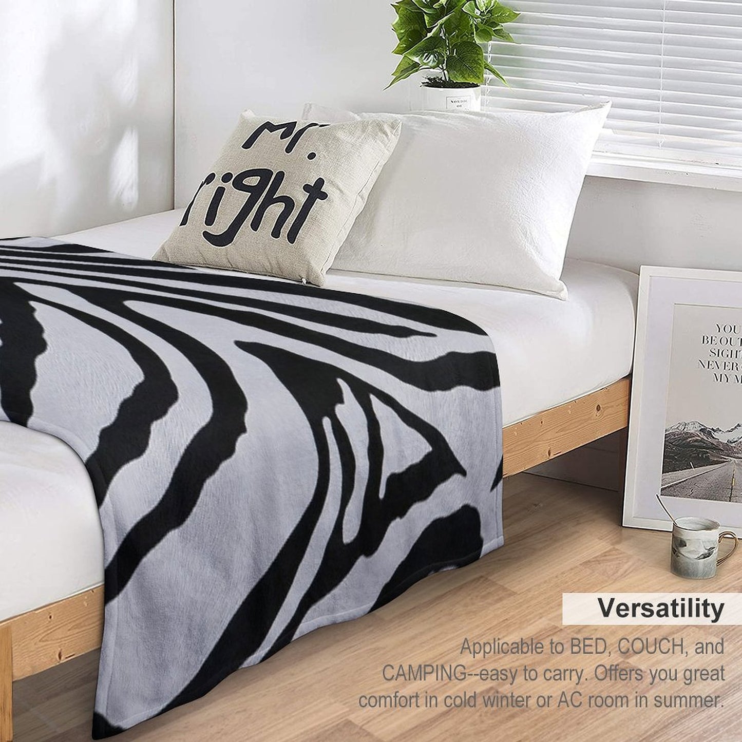 Zebra Pattern Easy Care Throw Blanket