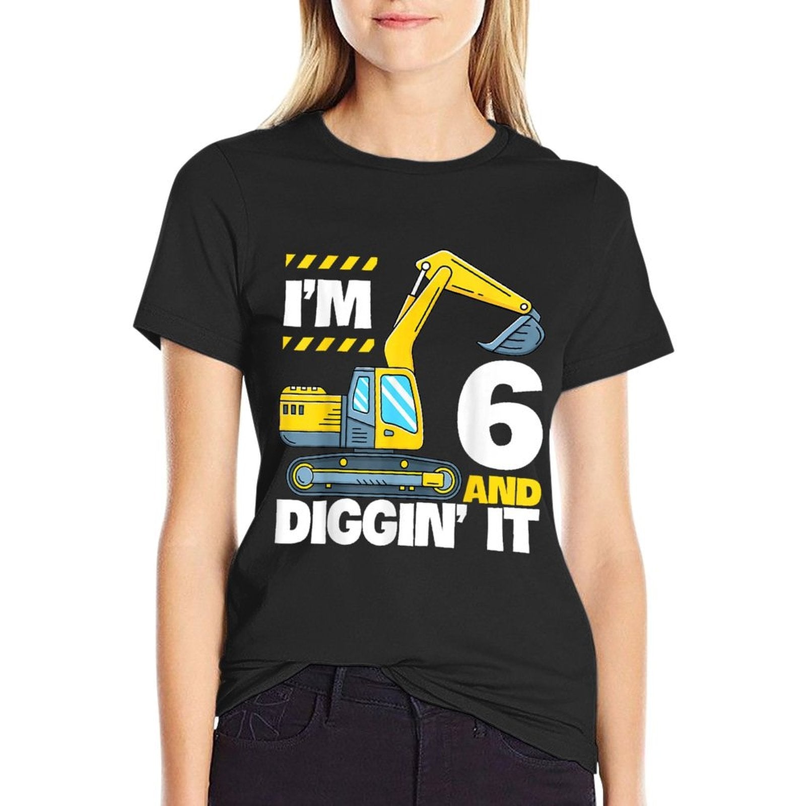Construction Truck 6th Birthday 6 Years Old Digger Excavator  Soft T-Shirt