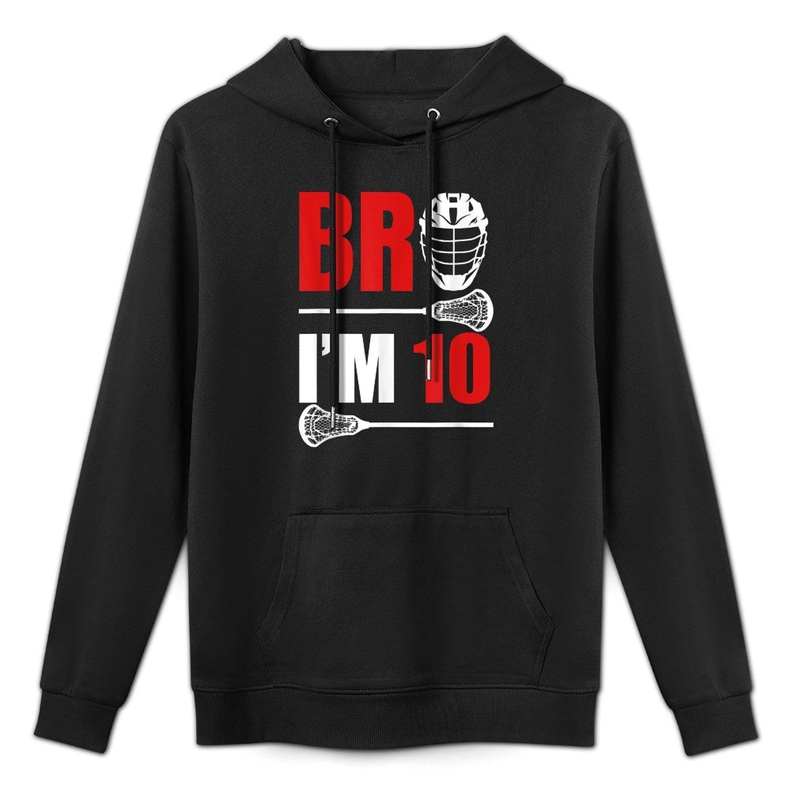 10th Birthday Boy Bro I'm 10 Year Old Lacrosse Theme Breathable Fabric Hoodie