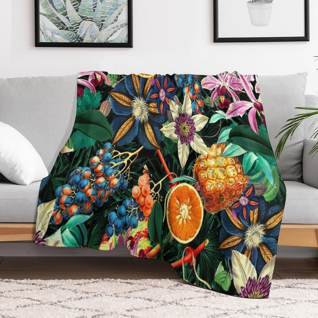 Tropical Orange Garden Multi-functional Throw Blanket