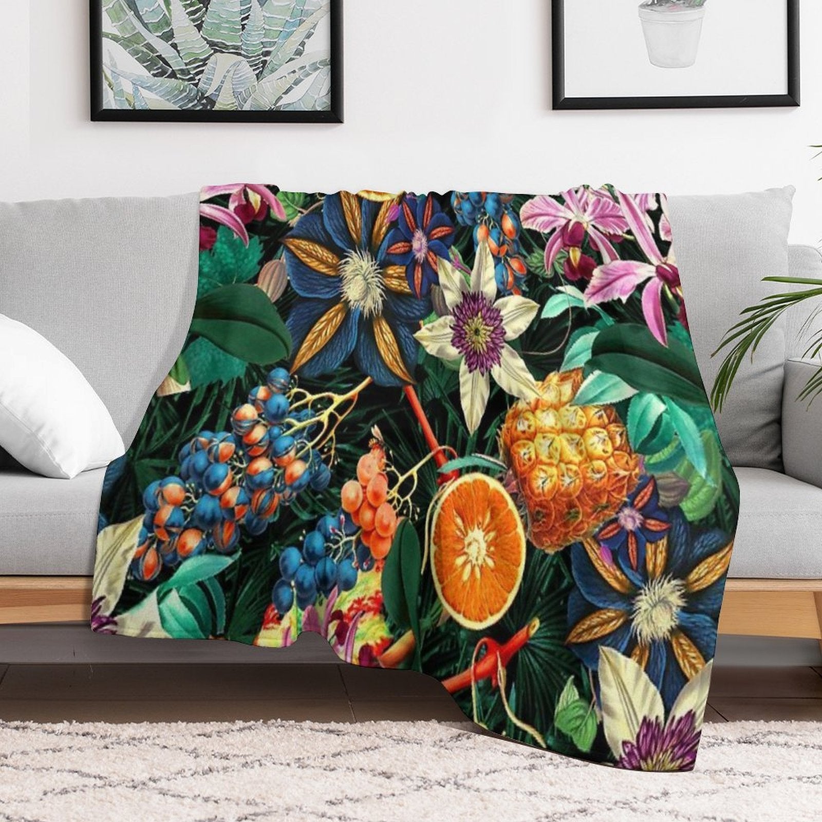 Tropical Orange Garden Multi-functional Throw Blanket