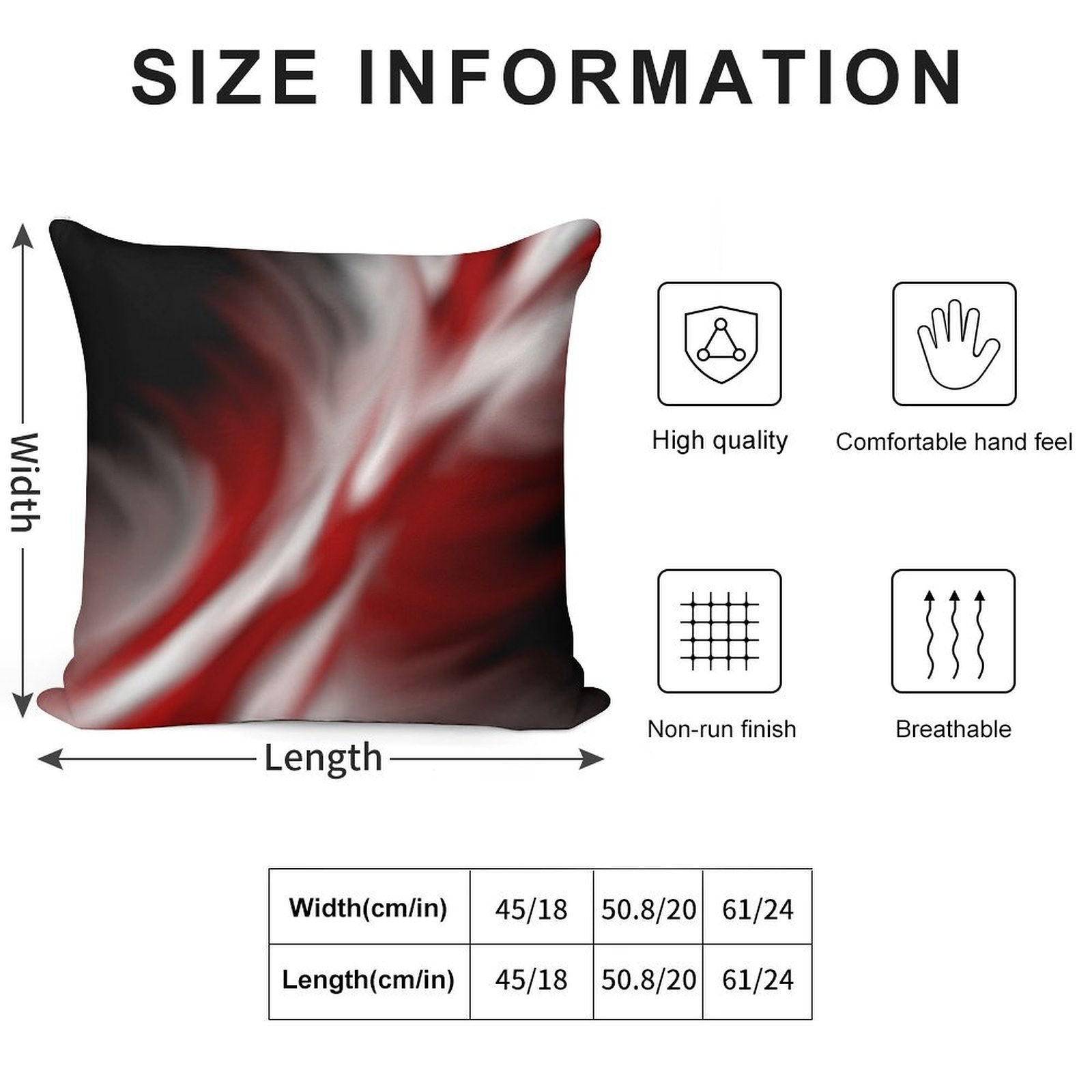 Decorative Red And White Soft Shrink-Resistant Throw Pillow