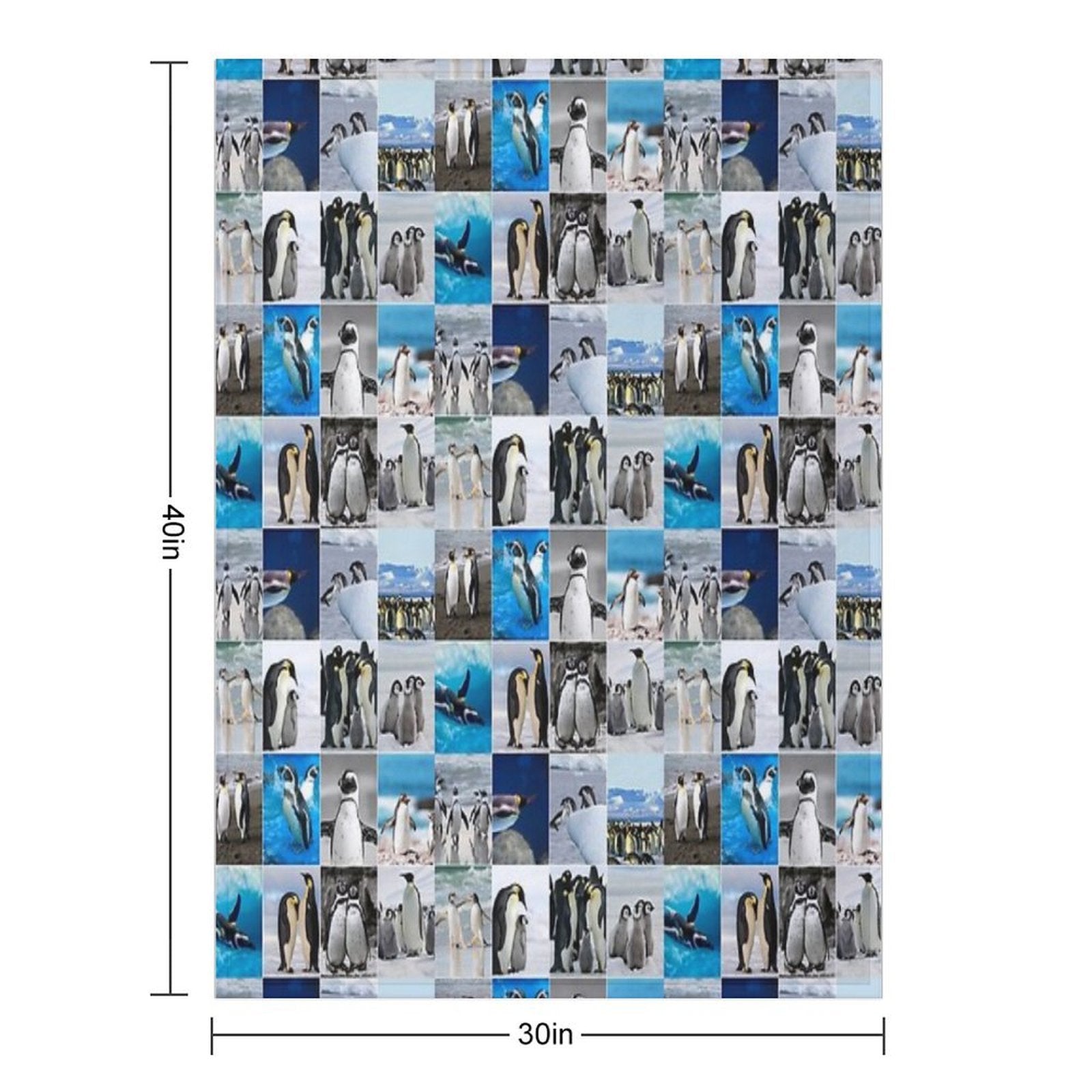 Arctic Penguin Photo Collage Shrink-resistant Throw Blanket