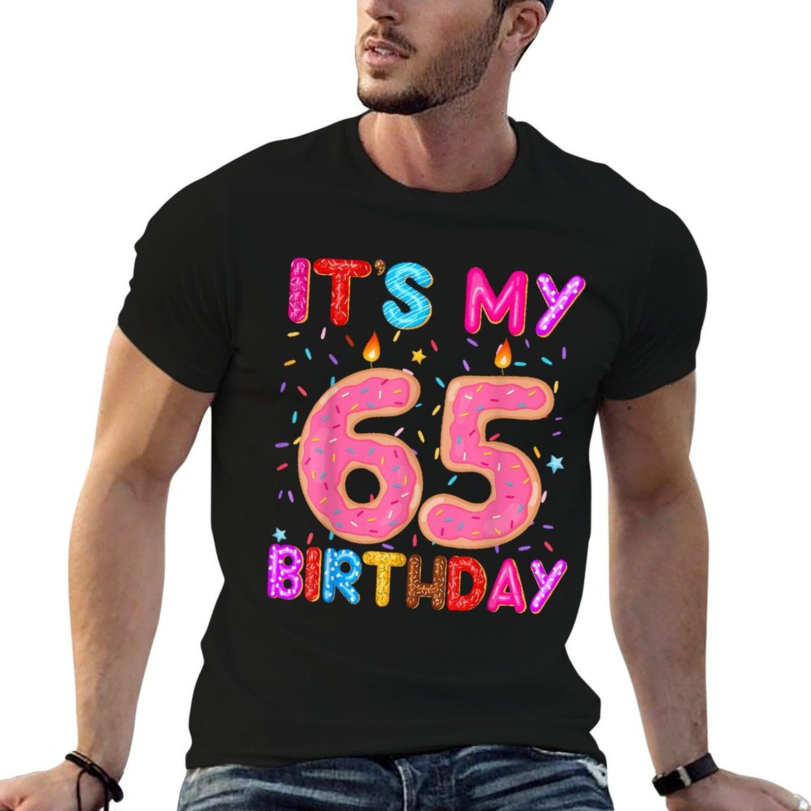 It's My 65th Birthday Sweet Donut 65 Year Old Funny Bday  Lightweight T-Shirt