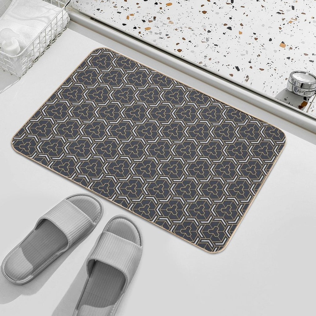 Geometric Color Pattern with Weaving Elements.  Anti-Trip Bath Mat