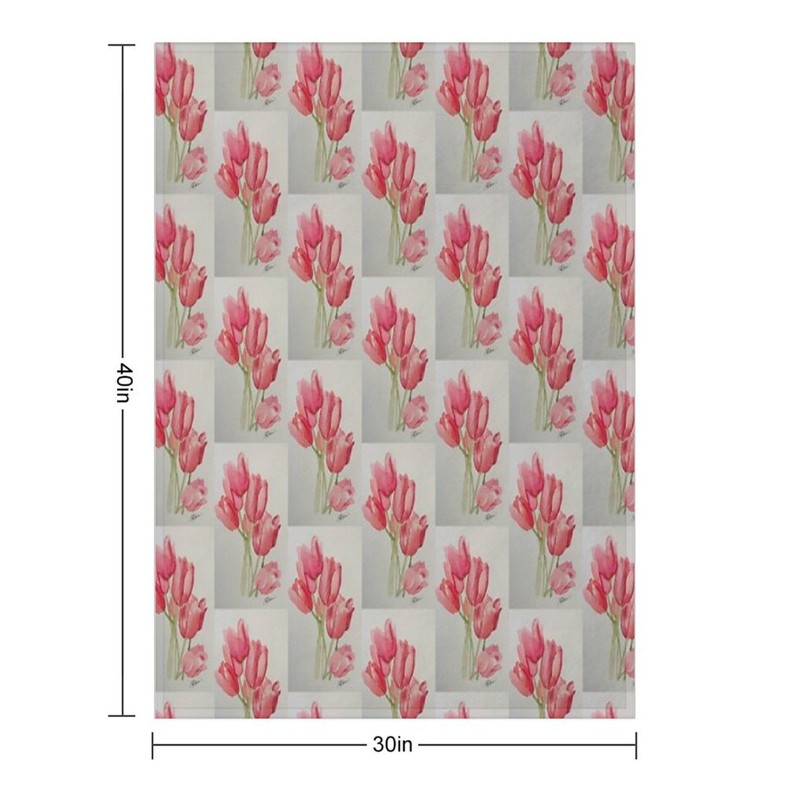 Pink Tulips Premium Throw Blanket