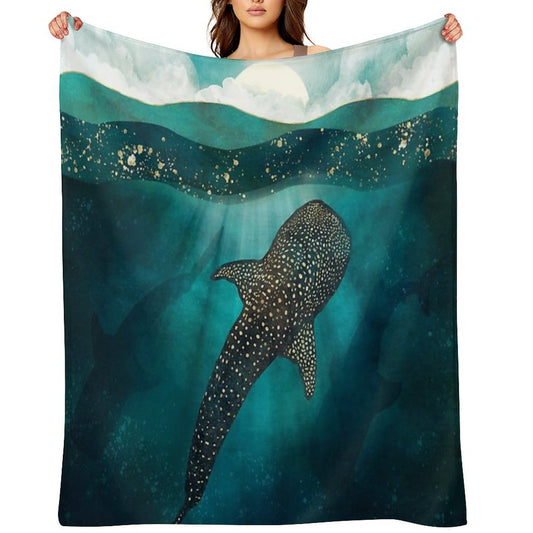 Metallic Whale Shark Durable Throw Blanket