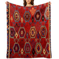 Safavid Rug with Geometric Hexagons Durable Throw Blanket